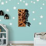 Wallity Cosmic Escultura de pared de madera y metal nogal y negro